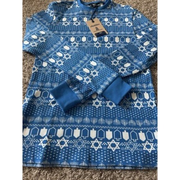 Chubbies The Funukkah Hanukkah Waffle Pajama Shirt Sleep Slim Fit Men’s Medium - Picture 2 of 8